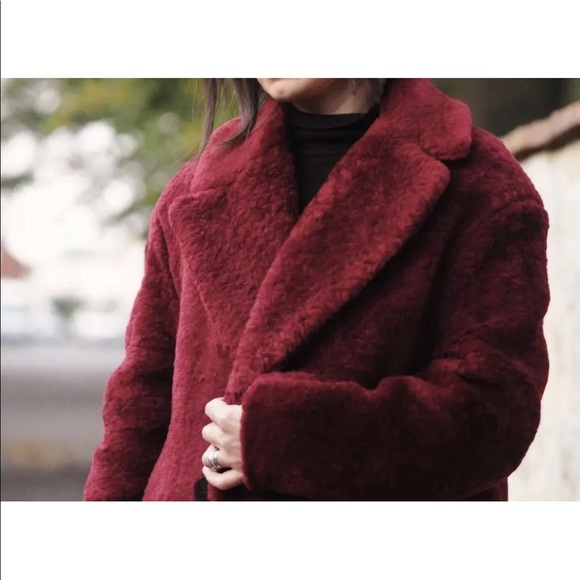 ❤️ SOLD OUT ❤️ ZARA BURGUNDY TEXTURED COAT - Picture 7 of 9